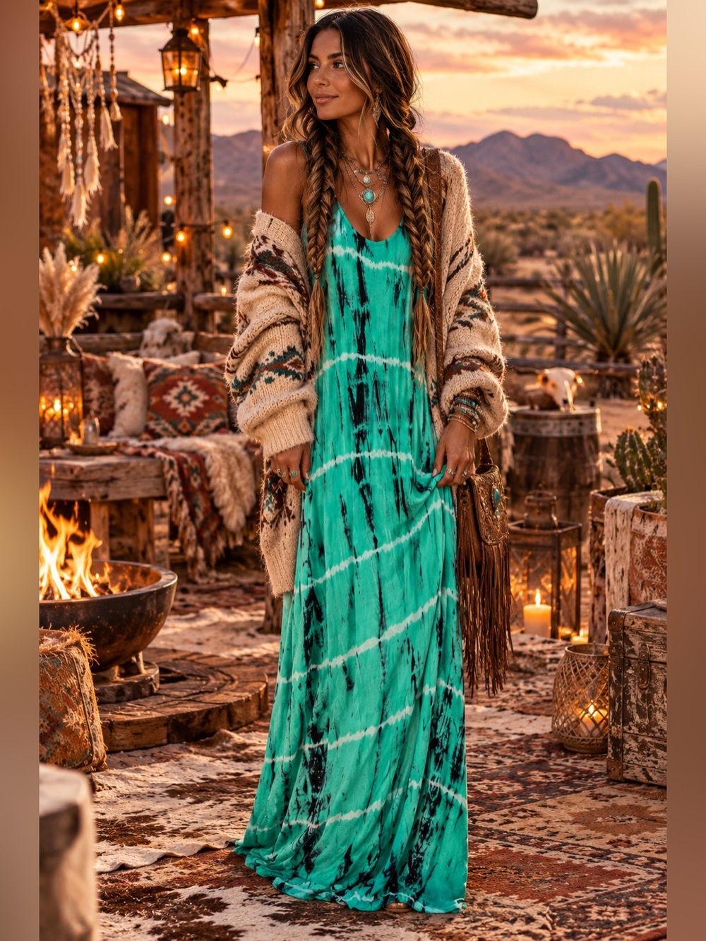 AB Studio Tie Dye Maxi Dress $78 MSRP